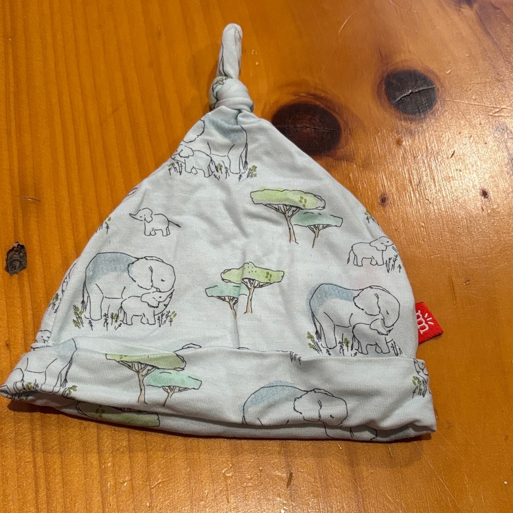 MAGNETIC ME 0-3M Darling Modal Beanie Cap Elephant Print Unisex